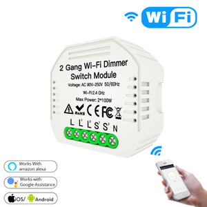 2组Wifi调光开关模块迷你隐藏式